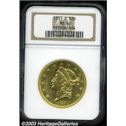 1851-O $20 MS62 NGC.