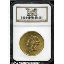 1853/2 $20 MS62 NGC.