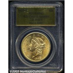 1855-S $20 Bold S MS62 PCGS.