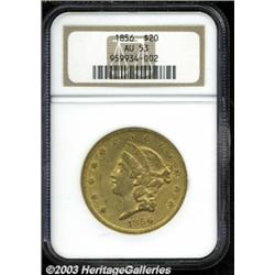 1856 $20 AU53 NGC.