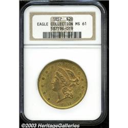 1857 $20 MS61 NGC.