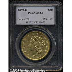 1859-O $20 AU53 PCGS.