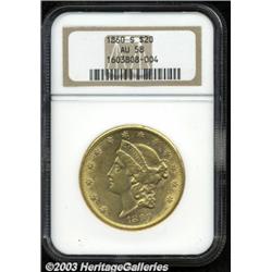 1860-S $20 AU58 NGC.