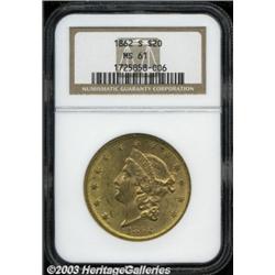1862-S $20 MS61 NGC.