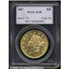 Image 1 : 1867 $20 AU58 PCGS.