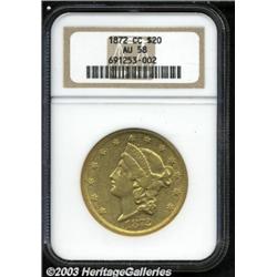 1872-CC $20 AU58 NGC.