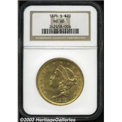 1875-S $20 MS60 NGC.
