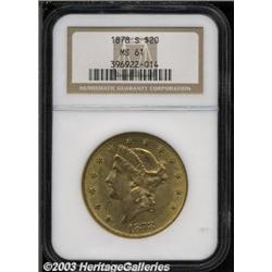 1878-S $20 MS61 NGC.