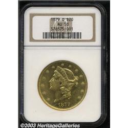 1879-O $20 AU58 NGC.