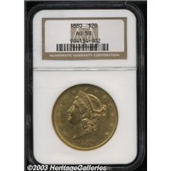 1880 $20 AU58 NGC.