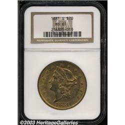 1881-S $20 MS61 NGC.
