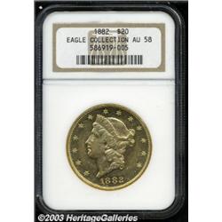 1882 $20 AU58 NGC.