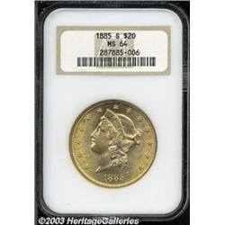 1885-S $20 MS64 NGC.