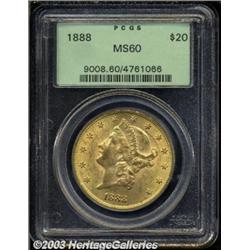 1888 $20 MS60 PCGS.