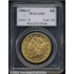 1890-CC $20 AU55 PCGS.