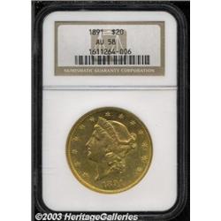1891 $20 AU58 NGC.