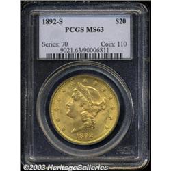 1892-S $20 MS63 PCGS.