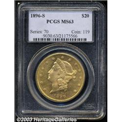 1896-S $20 MS63 PCGS.