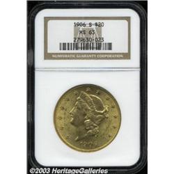 1906-S $20 MS63 NGC.