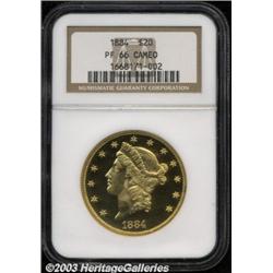 1884 $20 PR66 Cameo NGC.