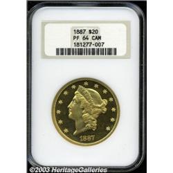 1887 $20 PR64 Cameo NGC.