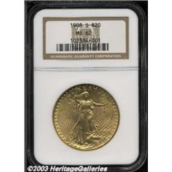 1908-S $20 MS62 NGC.