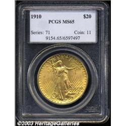 1910 $20 MS65 PCGS.