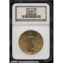 1910-S $20 MS65 NGC.