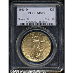 1913-D $20 MS63 PCGS.