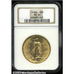 1920 $20 MS64 NGC.