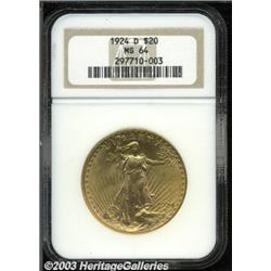 1924-D $20 MS64 NGC.