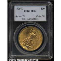 1925-D $20 MS64 PCGS.