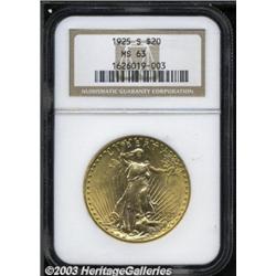 1925-S $20 MS63 NGC.