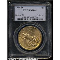 1926-D $20 MS64 PCGS.