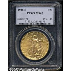 1926-S $20 MS62 PCGS.