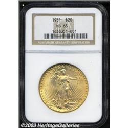 1931 $20 MS65 NGC.