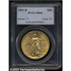 1931-D $20 MS64 PCGS.