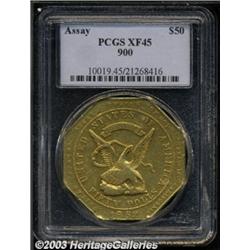 1852 $50 Assay Office Fifty Dollar, 900 Thous.