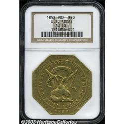 1852 $50 Assay Office Fifty Dollar, 900 Thous.
