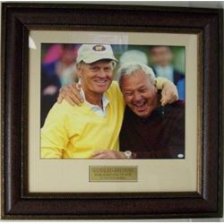 Arnold Palmer And Jack Nicklaus Unsigned 16X20 Leather Framed