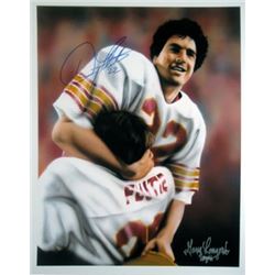 Doug Flutie Signed Boston College 11X14 Photo Dual Sig In Arms