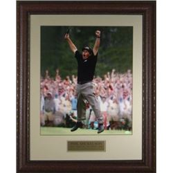 Phil Mickelson Unsigned 2004 Masters Jump 11X14 Leather Framed