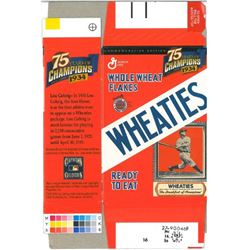 Lou Gehrig Unsigned New York Yankees Mini Wheaties Box (Flat Card Board) Commemorative Box Unused