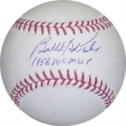 Bob Turley Signed Official Major League Baseball Bullet/1958 WS MVP- JSA Hologram