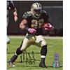 Image 1 : Mark Ingram Signed New Orleans Saints 8X10 Photo #28 (Black Jersey Run)- Ingram Hologram