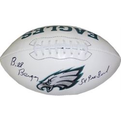 Bill Bergey Signed Philadelphia Eagles Logo Football 5 X Pro Bowl