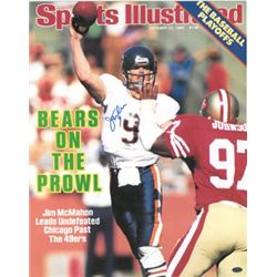 Jim Mcmahon Signed Chicago Bears Sports Illustrated 16X20 Photo From October 21, 1985