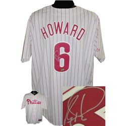 Ryan Howard Signed Philadelphia Phillies White Home Pinstripe Majestic Jersey