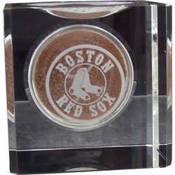 Boston Red Sox Engraved Crystal Ball Holder