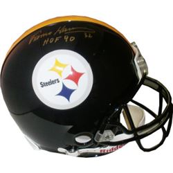 Franco Harris Signed Pittsburgh Steelers Full Size Proline Helmet HOF 90 #32 (Gold Sig) - JSA Hologr